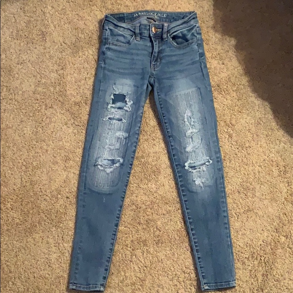 American Eagle Outfitters Distressed Blue Jeans